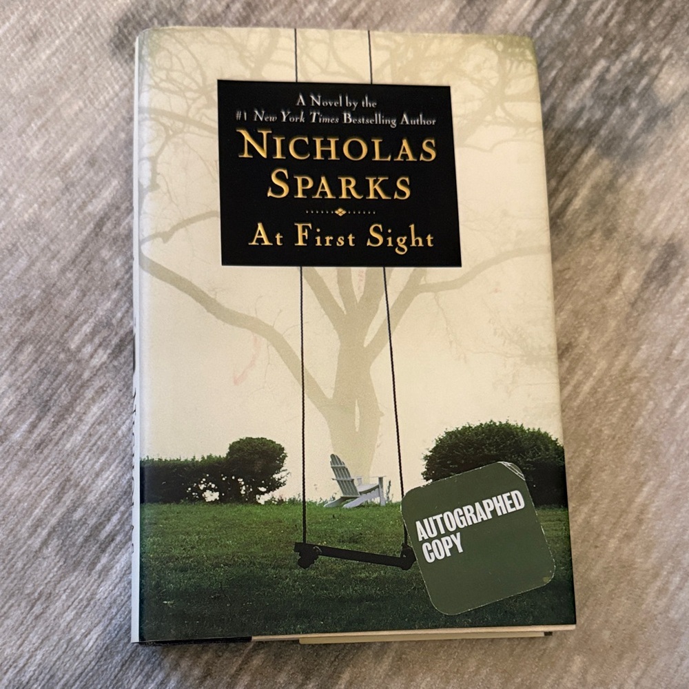 Nicholas Sparks 'At First Sight' Autographed Book